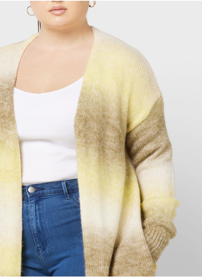 Ella Plus - Ombre Colourblock Open Front Cardigan - Image 1