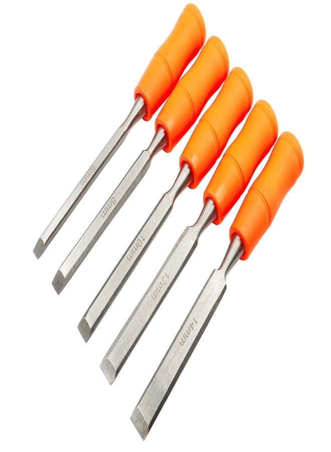 LBY 5 Sizes Wood Chisel Set, 6/8/10/12/14mm(.24''/.31''/.39''/.47'') Woodworking and Carving Chisels Assortment Kit - Image 4