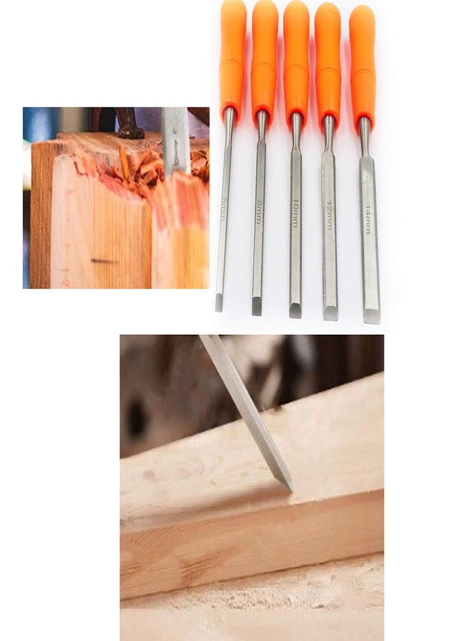 LBY 5 Sizes Wood Chisel Set, 6/8/10/12/14mm(.24''/.31''/.39''/.47'') Woodworking and Carving Chisels Assortment Kit - Image 5