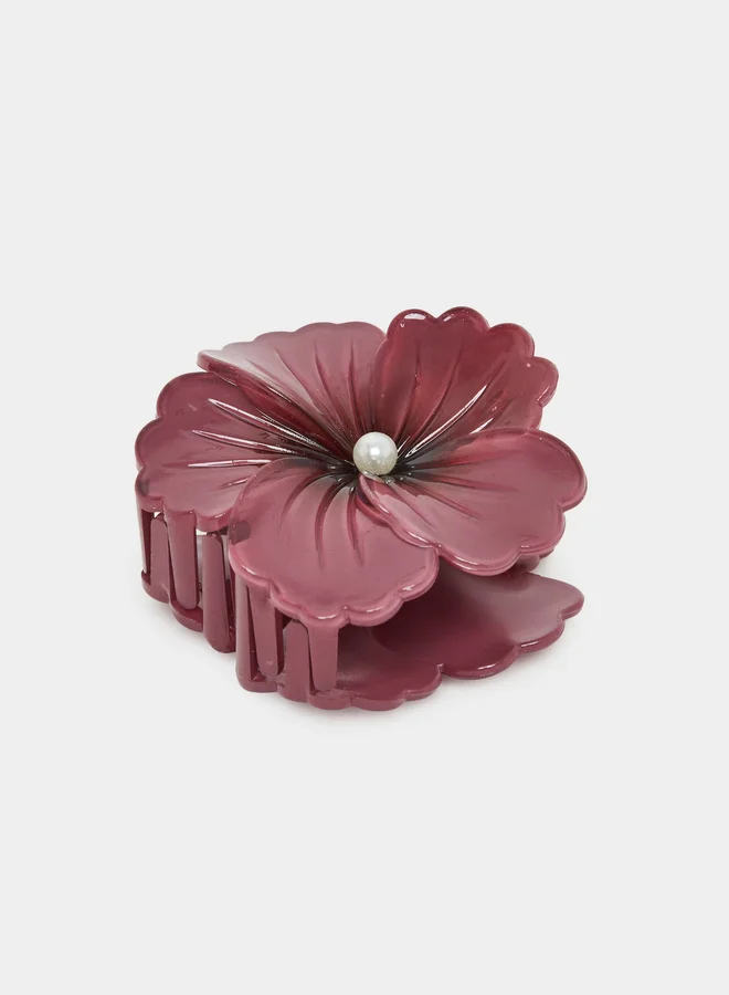 Purple Flower Hair Claw