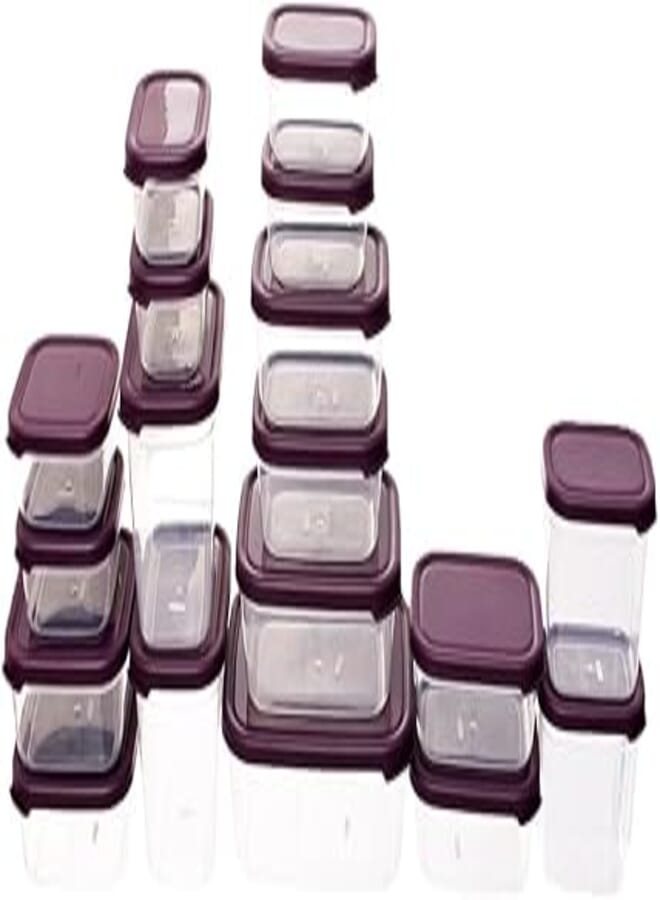 AKSA Aksa 1325/01/4519 Mono Plastic Food Container Set of 18 Pieces - Assorted Colors