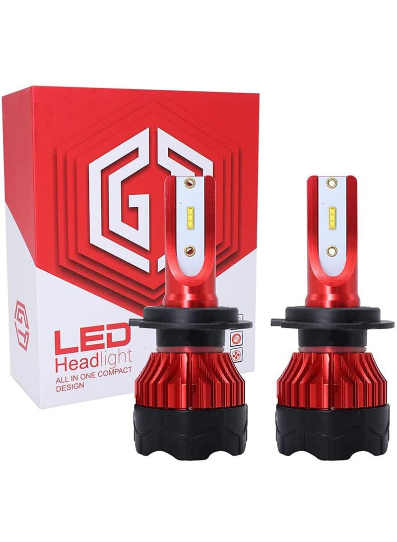 LIMOS LED Headlight Bulbs, 60W 10000 Lumens Super Bright LED Headlights H7(Pack of 2)  - Image 1