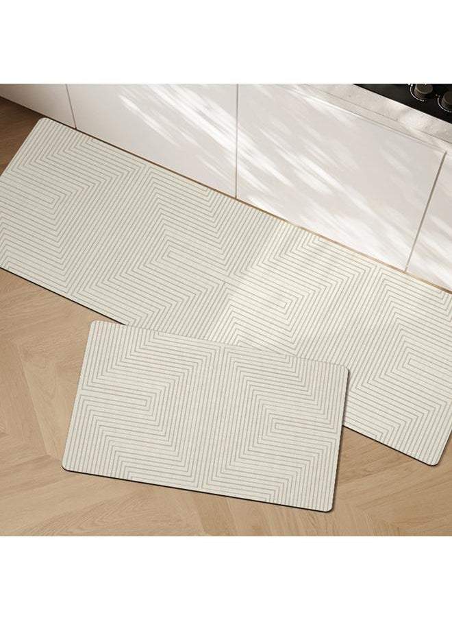 Bluejw - Japanese Style Water Absorbent Kitchen Mat Household Two-piece Non-slip Quick-drying Diatom Mud Mat Easy-care Door Mat - Image 1