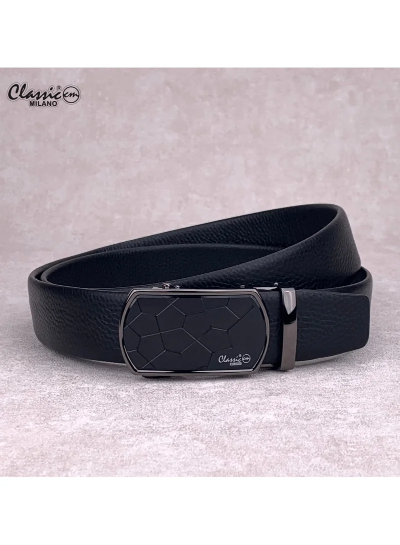 Classic Milano Classic Milano Genuine Leather Belt for Men, Formal Dress Belt with Automatic Ratchet Buckle, Men's Belt for Office Wear with Gift Box