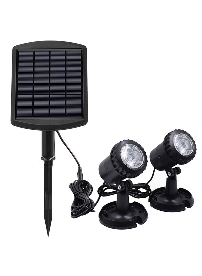 NIBEMINENT 2-Piece LED Landscape Spotlight Set With Solar Power Panel Black/Clear - Image 1