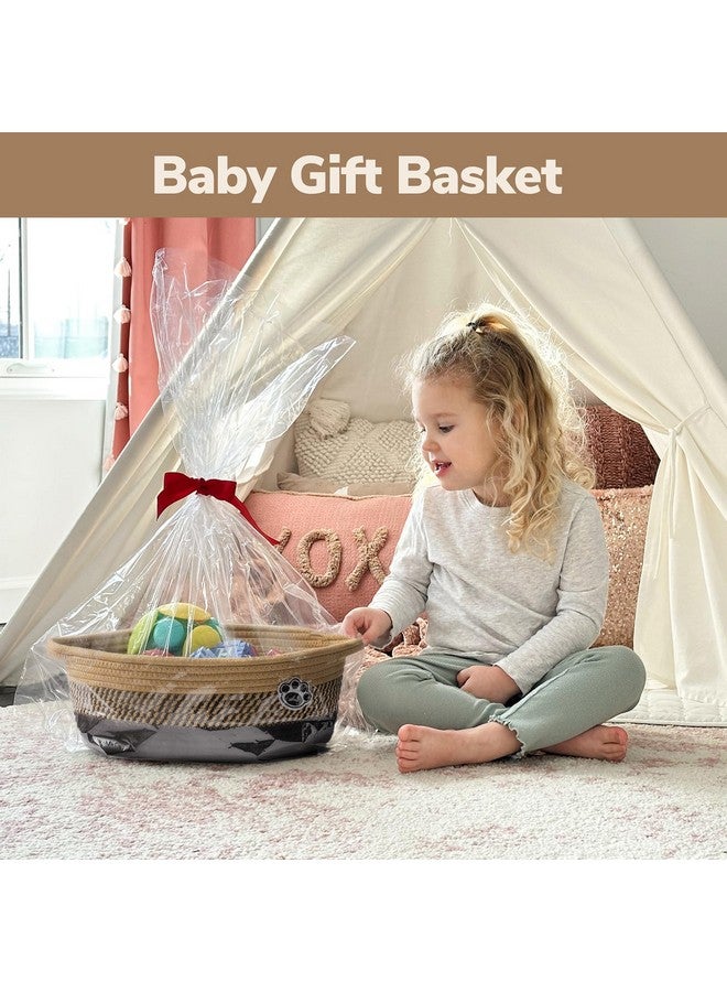 HiChen Dog Storage Bin, Baby Basket For Gifting, Wicker Storage Basket For Dog, Cute Basket With Handles, Small Woven Basket For Nursery 12"X 8" X 5" Black-Brown - Image 3