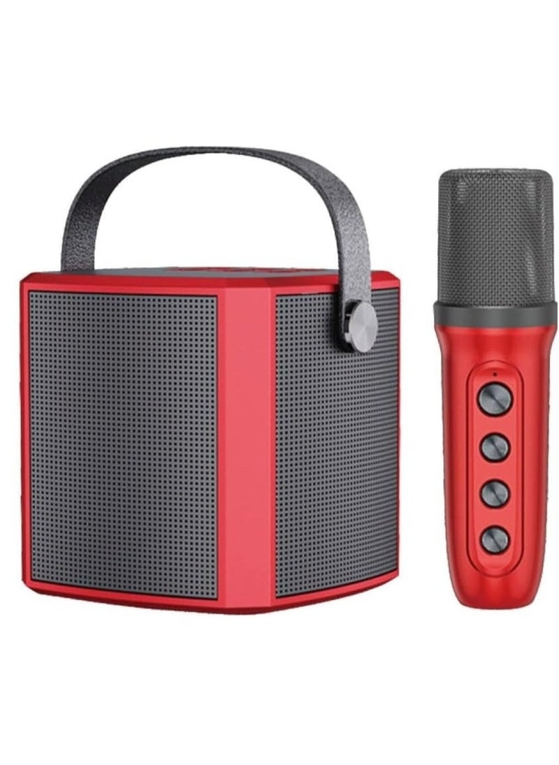 ELTRAZONE Portable Bluetooth Karaoke Speaker with Rechargeable Wireless Microphone, Type-C Charging, Multiple Voice Modes, TF Card Holder for Music Storage, Perfect for Singing & Party Entertainment (Red) - Image 1