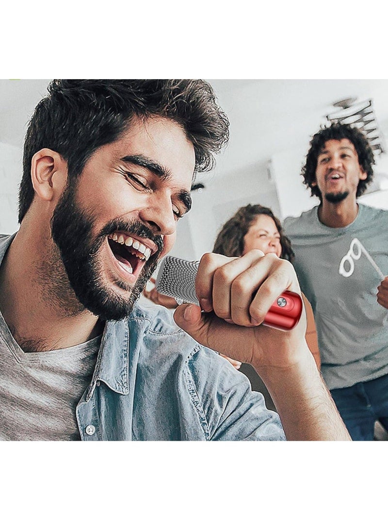ELTRAZONE Portable Bluetooth Karaoke Speaker with Rechargeable Wireless Microphone, Type-C Charging, Multiple Voice Modes, TF Card Holder for Music Storage, Perfect for Singing & Party Entertainment (Red) - Image 2