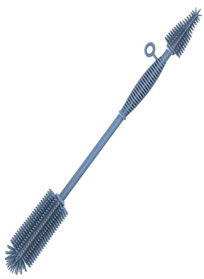 Raymeefa Double Sided Cleaning Brush,Soft Kitchen Scrub Brush,Reusable Silicone Bottle Cleaning Brush,Narrow Neck Bottle Brush Cleaner,Long Handle Bottle Brushes for Cleaning (Blue) - Image 1