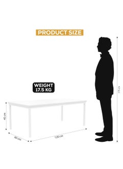 RIGID Elongated Coffee Table White 45x120x60cm  - Image 2