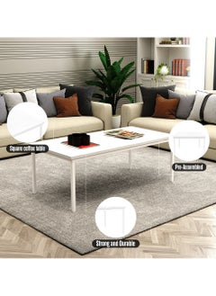RIGID Elongated Coffee Table White 45x120x60cm  - Image 4