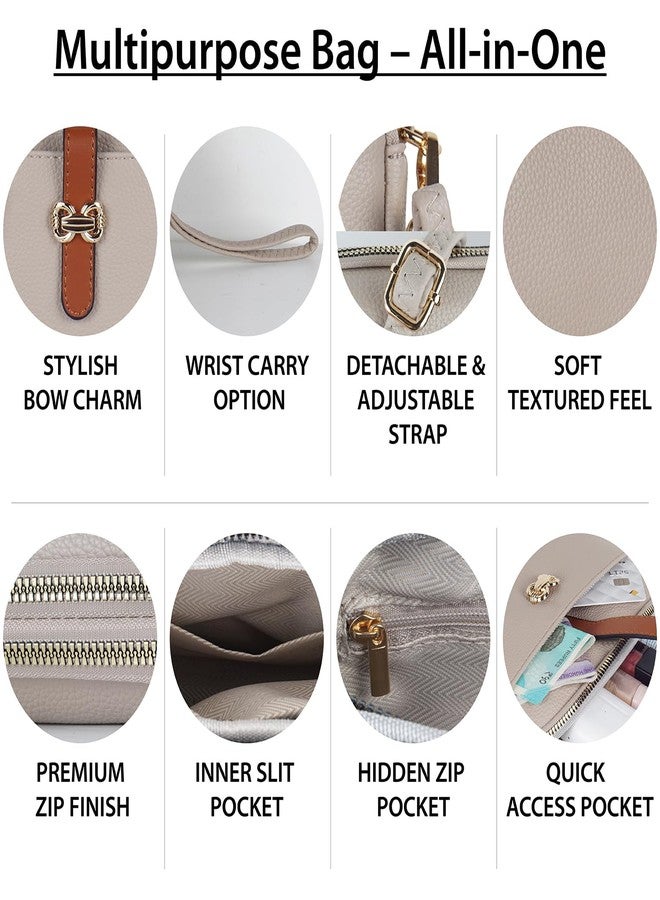 DOSYSO Crossbody Sling Bags for Women Girls Latest Stylish Small Mini PU Leather Shoulder Side Bag Zipper Ladies Purse Handbag with Multiple Pockets Compartments Many Zips Daily Use Party - Image 4