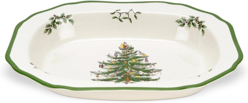Spode Spode Christmas Tree Vegetable Dish 115 Inch  Festive Earthenware Serving Bowl  Dishwasher  Microwave Safe  Holiday Tableware for Seasonal Entertaining Christmas Dinnerware Festive Home Dcor  - Image 1
