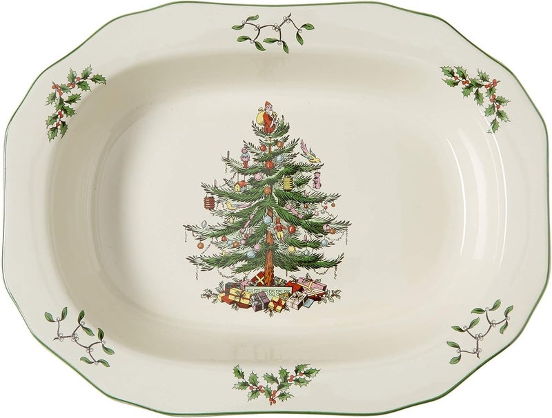 Spode Spode Christmas Tree Vegetable Dish 115 Inch  Festive Earthenware Serving Bowl  Dishwasher  Microwave Safe  Holiday Tableware for Seasonal Entertaining Christmas Dinnerware Festive Home Dcor  - Image 2