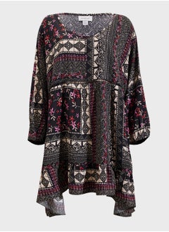 city chic Puff Sleeve Printed Tunic  - Image 1