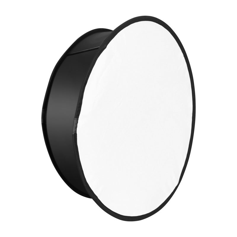 Round LED Softbox: 22In/56Cm Black Light Diffuser With Silver Reflective Inner - Easy Foldable Portable Lighting Modifier For Portrait Product Photography Video Recording Live Streaming - Image 1