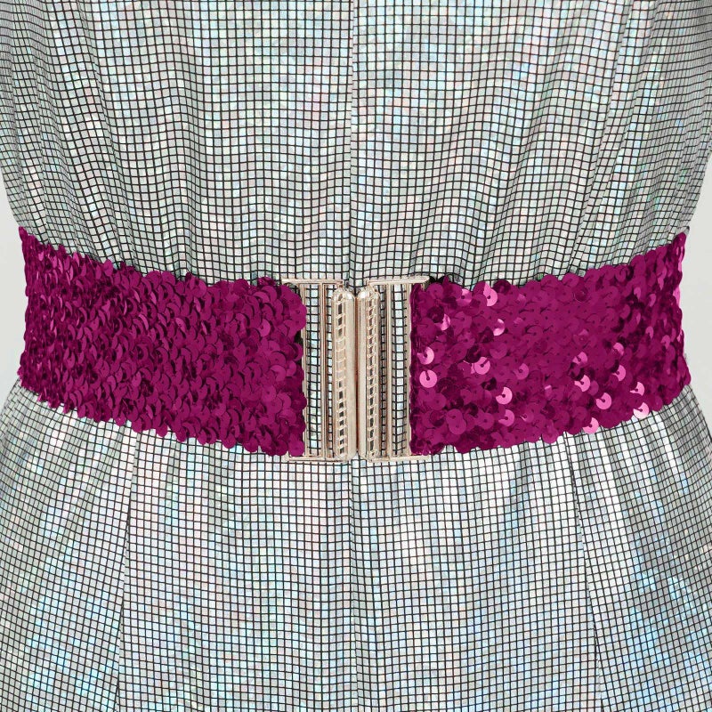 Uezjymi 70s Disco Outfits For Women Sparkle Flare Jumpsuit Party Costume For Adult Women (z3775wh, S) - Image 5