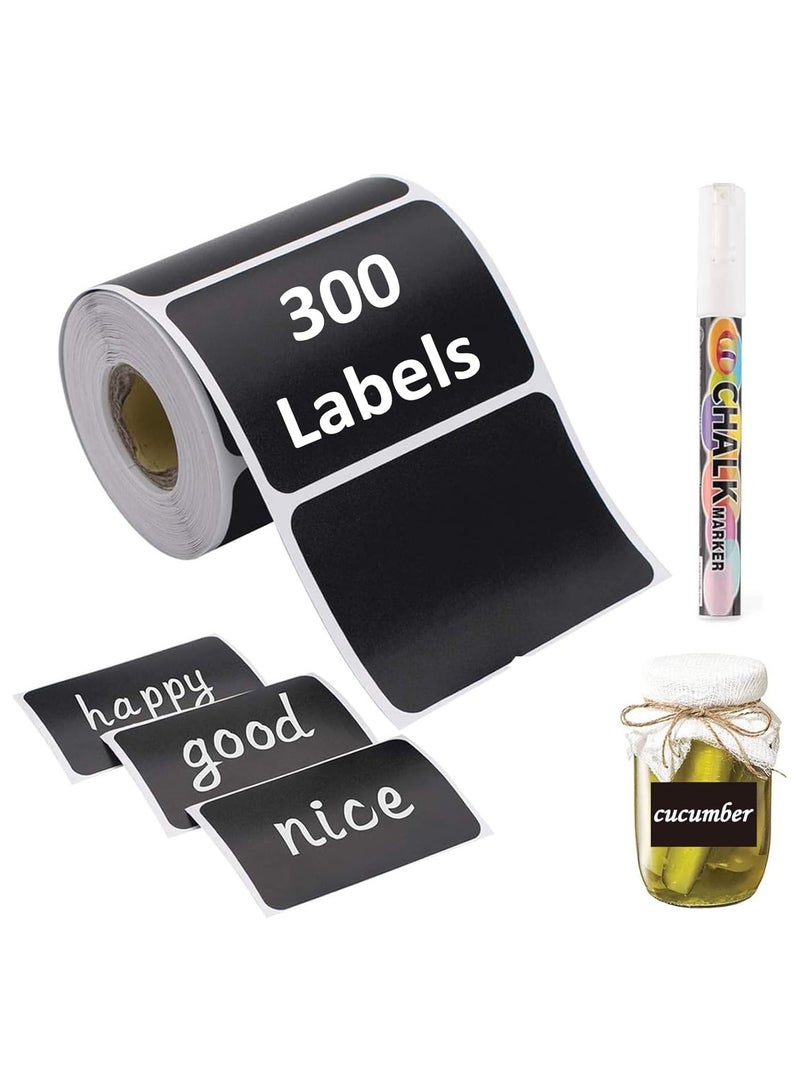 Rubik ملصقات سبورة مع قلم أبيض، ملصقات مقاومة للماء قابلة لإعادة الكتابة للجرار، تزيين الحفلات، غرف الحرف، حفلات الزفاف، التخزين، تنظيم منزلك ومطبخك (أسود، 300 ملصق) - Image 1