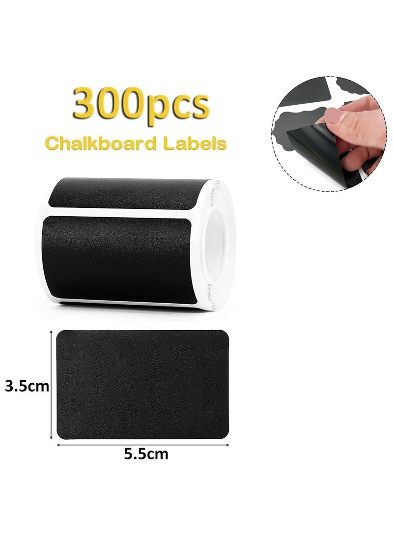 Rubik ملصقات سبورة مع قلم أبيض، ملصقات مقاومة للماء قابلة لإعادة الكتابة للجرار، تزيين الحفلات، غرف الحرف، حفلات الزفاف، التخزين، تنظيم منزلك ومطبخك (أسود، 300 ملصق) - Image 2