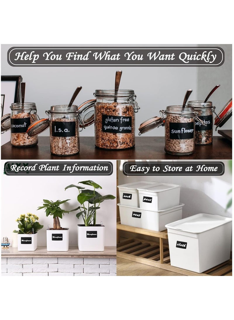 Rubik ملصقات سبورة مع قلم أبيض، ملصقات مقاومة للماء قابلة لإعادة الكتابة للجرار، تزيين الحفلات، غرف الحرف، حفلات الزفاف، التخزين، تنظيم منزلك ومطبخك (أسود، 300 ملصق) - Image 4