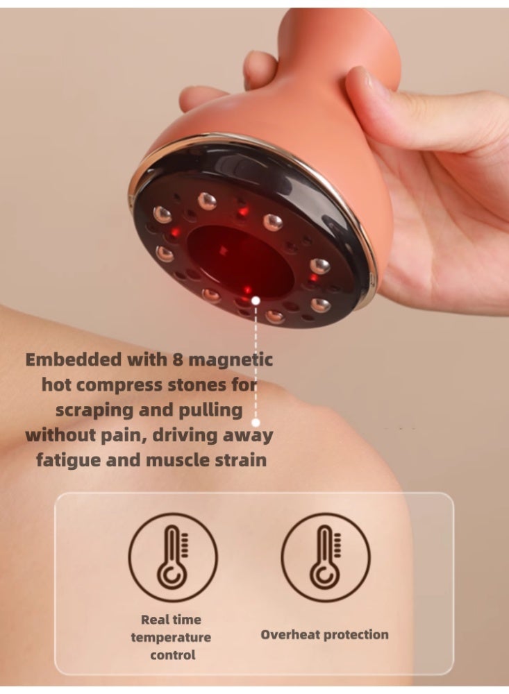 Cupping Machine, Scraping Tool, Electric Scraping Instrument, Meridian DDredging Brush, Universal Back And Abdominal Massager For the Whole Body APP Control 【Tea Brown】 - Image 5