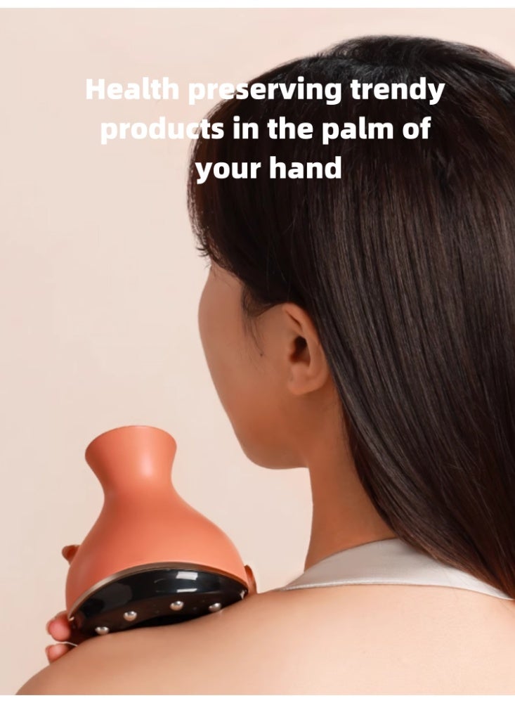 Cupping Machine, Scraping Tool, Electric Scraping Instrument, Meridian DDredging Brush, Universal Back And Abdominal Massager For the Whole Body APP Control 【Tea Brown】 - Image 2