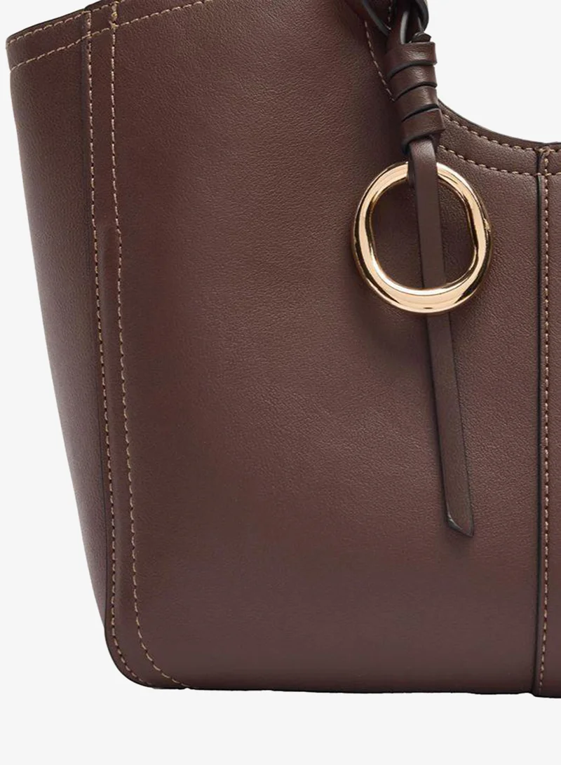 Parfois Shopper Bag With M Topstitching And Hanger