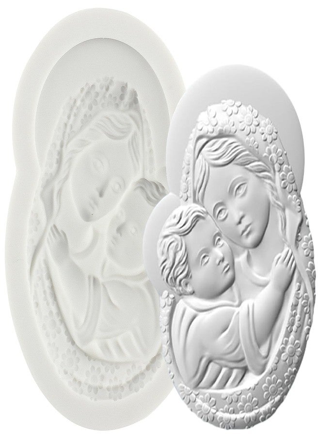MINFEIDMS Virgin Mary Silicone Molds Mother and Baby Fondant Mold for Cake Decoration Cupcake Topper Sugar Craft Chocolate Candy Gum Paste Polymer Clay - Image 1