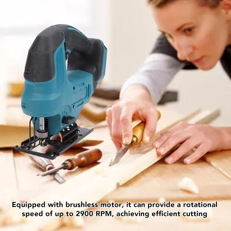 Cordless Jig Saw, DIY Brushless Motor Curve Saw with 0 3000 SPM 45° Bevel Cuts Multiple Battery Interfaces Woodworking Cutting Saws for Wood Metal PVC Cutting - Image 3