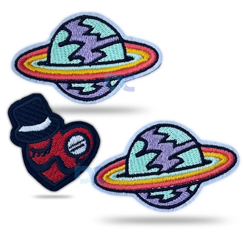 Daily Crafts Daily Crafts 3 pcs Iron On Patch Space NASA Planets Themed DIY Fabric Repair Patches for Jeans Jackets Hats Iron On Fashion Accessories Combo 9 