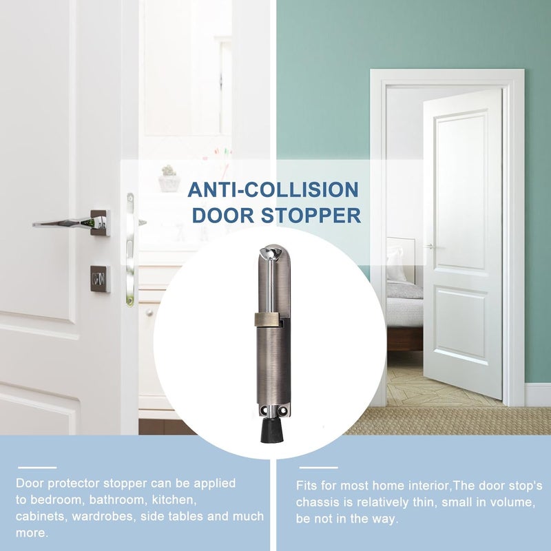 Spring Loaded Zinc Alloy Foot Pedal Door Stopper Telescopic Kickdown Door Holder for Adjustable Angle Heavy Duty for Office and Home Use - Image 4