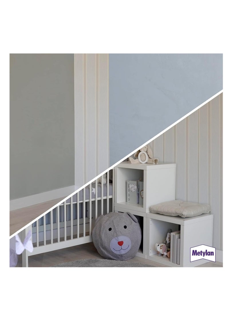 باتكس لاصق قوي لورق الحائط من ميتيلان - معجون خالي من المواد الحافظة، مناسب للورق الحائط الخفيف والعادي والثقيل، 125 جرام. - Image 3