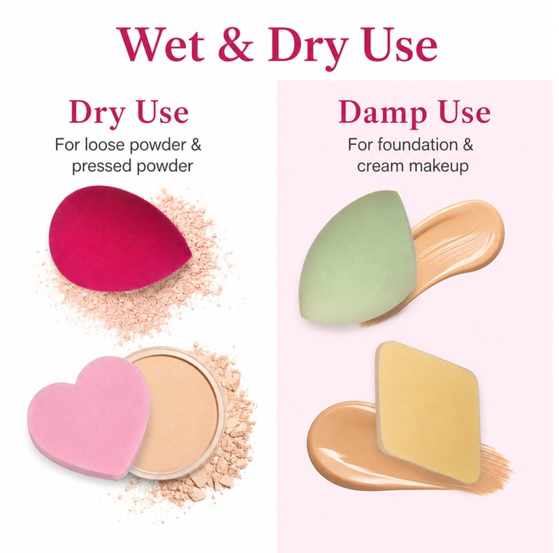 Me Now 14 Pcs Makeup Sponge Set with Storage Jar, Cosmetic Foundation Sponge Puffs and Eyeshadow Applicators, Multi-Shape Beauty Sponges for Liquid, Cream and Powder Makeup 2 Jar - Image 4