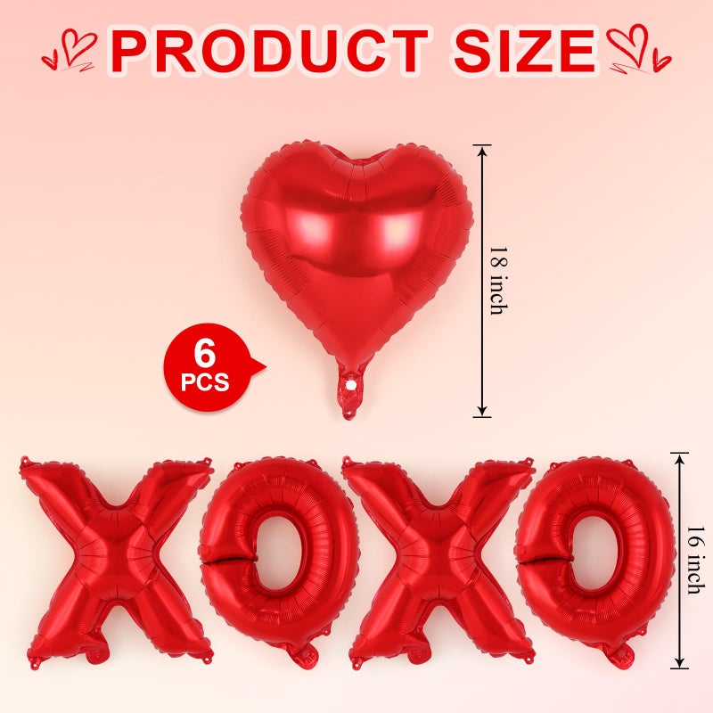 YOTHORN 16 Inch XOXO Balloons,18 Inch Heart Balloons Valentines Day Balloon, Love Foil Balloon Banner for Wedding Engagement Galentines Day Bridal Shower Decor - Image 2