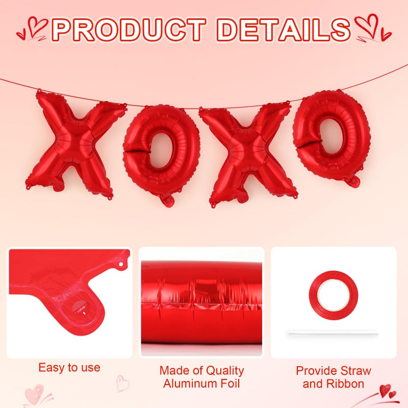 YOTHORN 16 Inch XOXO Balloons,18 Inch Heart Balloons Valentines Day Balloon, Love Foil Balloon Banner for Wedding Engagement Galentines Day Bridal Shower Decor - Image 5
