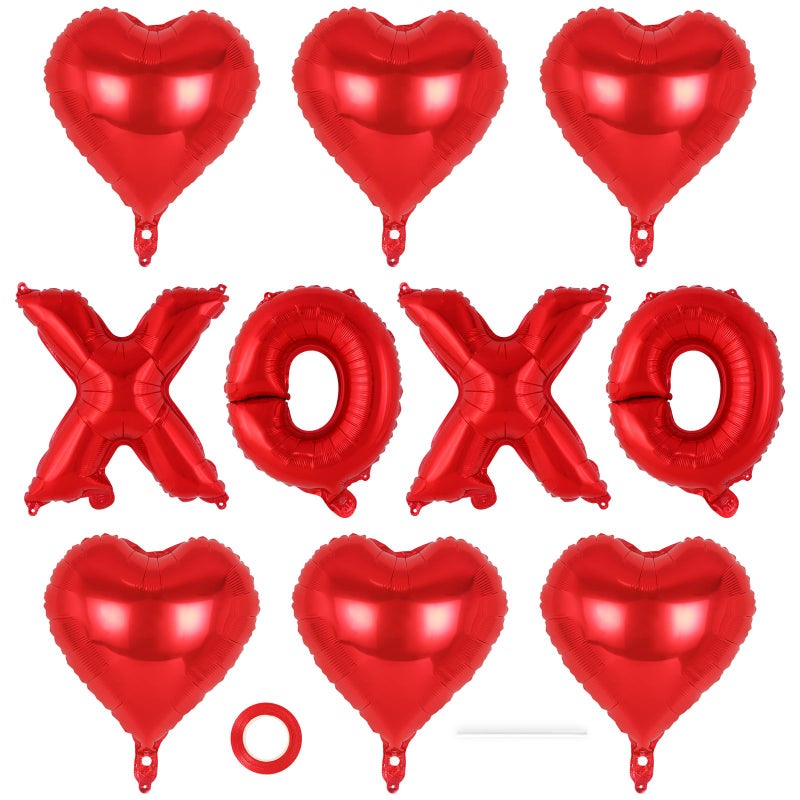 YOTHORN 16 Inch XOXO Balloons,18 Inch Heart Balloons Valentines Day Balloon, Love Foil Balloon Banner for Wedding Engagement Galentines Day Bridal Shower Decor - Image 1