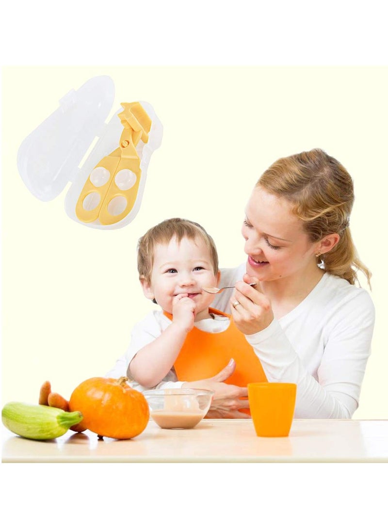 1 Baby Grinding Bowl + 1 Food Scissor Cutter, Multifunction Masher Grinder Chopper Crusher, Home and Kitchen Food Slicer Shears, Safe Feeding Tool with Travel Storage Case, Perfect for Babies & Toddlers  - Image 1