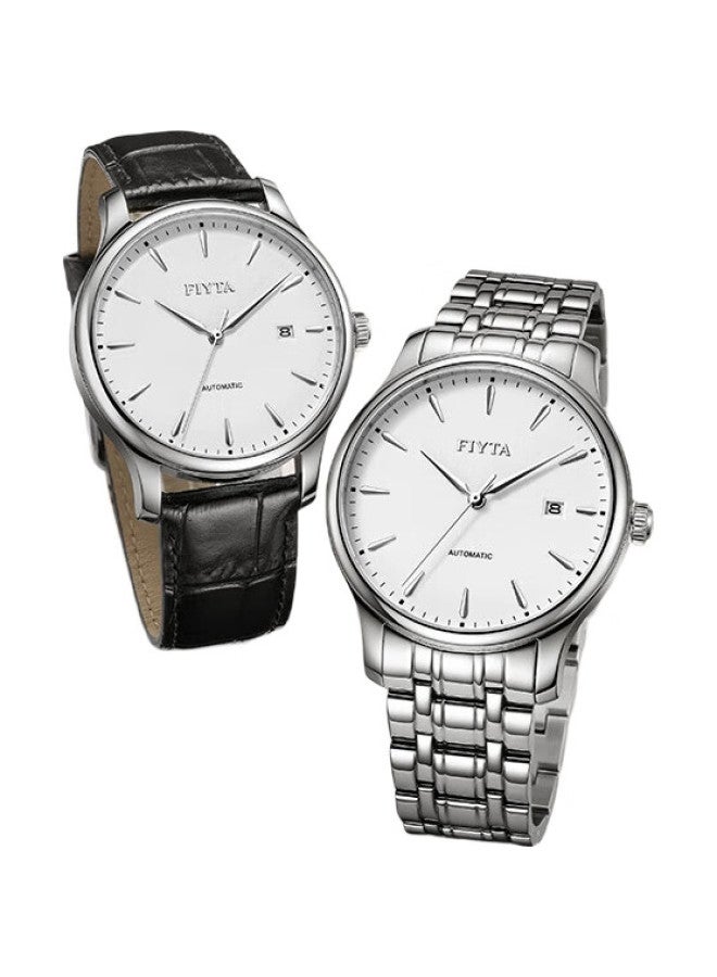 FIYTA Classic Series Calendar White Dial With Black Strap, Automatic Men'S Mechanical Watch, Business Casual, Holiday Gift - Image 3