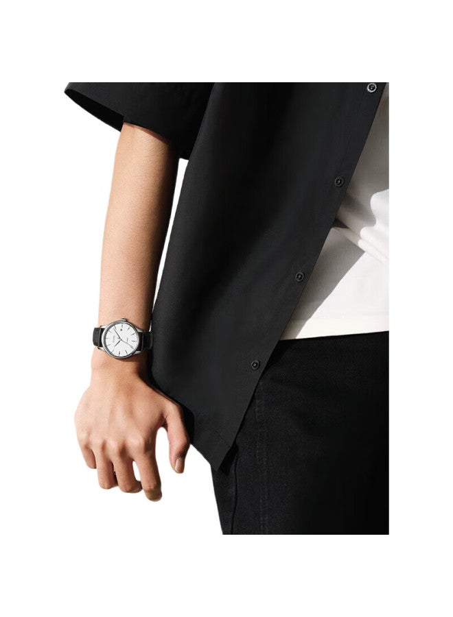FIYTA Classic Series Calendar White Dial With Black Strap, Automatic Men'S Mechanical Watch, Business Casual, Holiday Gift - Image 2