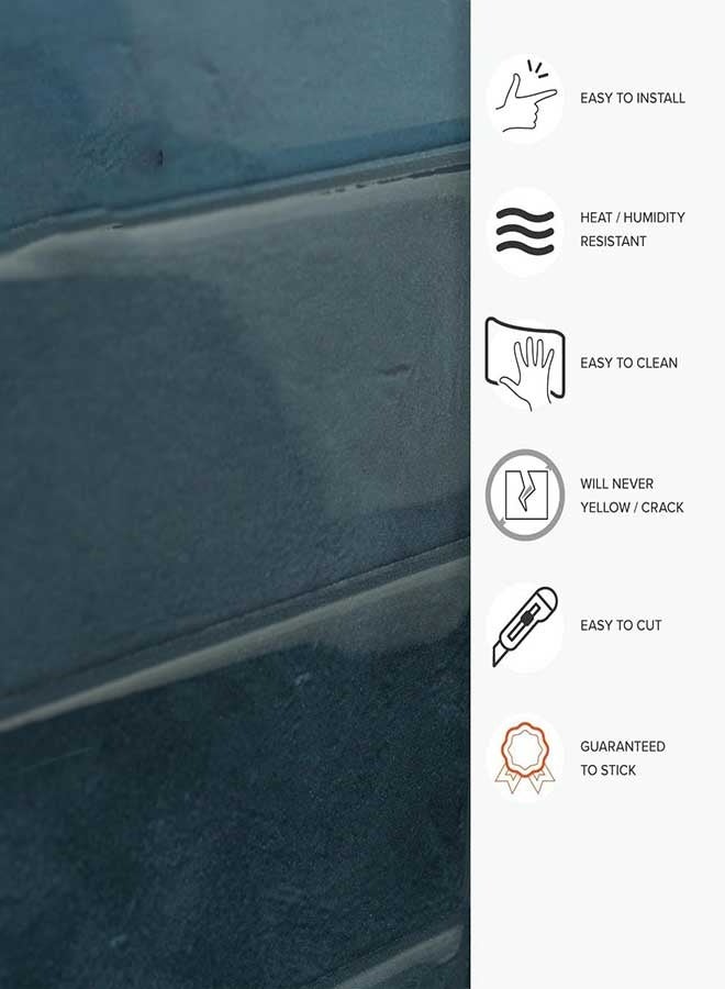 رَوَائِد بلاط خلفية للمطبخ قابل للتقشير واللصق، 5 صفائح ثلاثية الأبعاد ذاتية اللصق، بلاط لاصق للجدران في المطبخ والحمام، مقاس 23 × 29 سم - Image 2