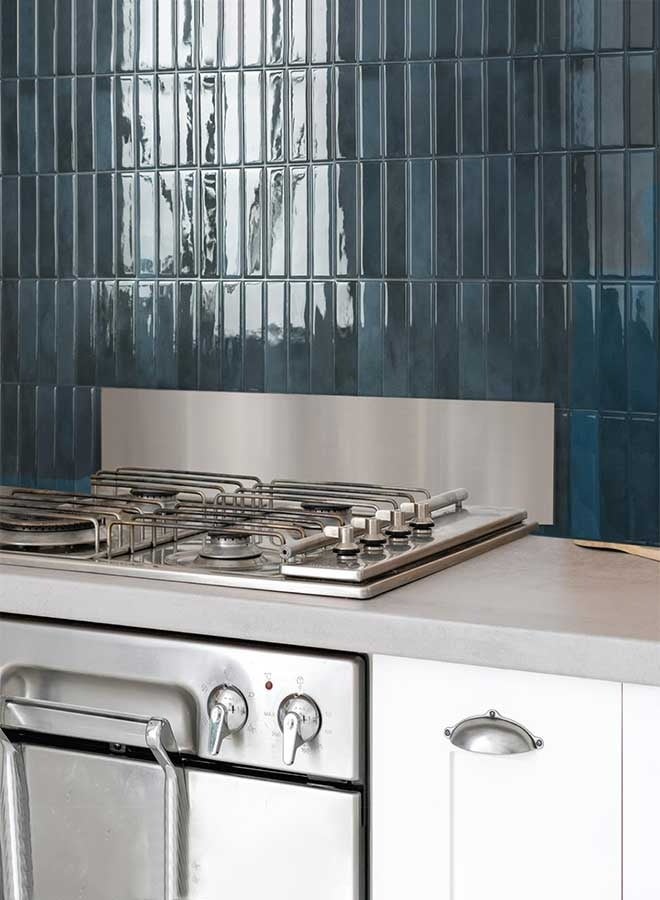 رَوَائِد بلاط خلفية للمطبخ قابل للتقشير واللصق، 5 صفائح ثلاثية الأبعاد ذاتية اللصق، بلاط لاصق للجدران في المطبخ والحمام، مقاس 23 × 29 سم - Image 5