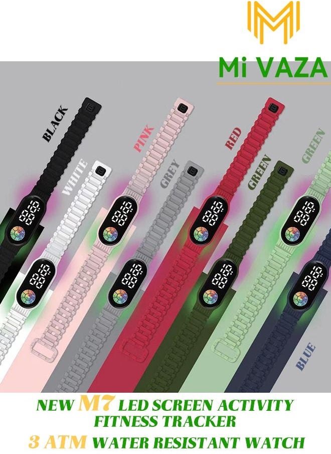 Mi VAZA - NEW M7 LED DISPLAY ACTIVITY FITNESS TRACKER-DIGITAL ELECTRONIC-3 ATM WATER RESISTANT WATCH-OUTDOOR WATERPROOF  WATCH FOR KIDS - Image 1