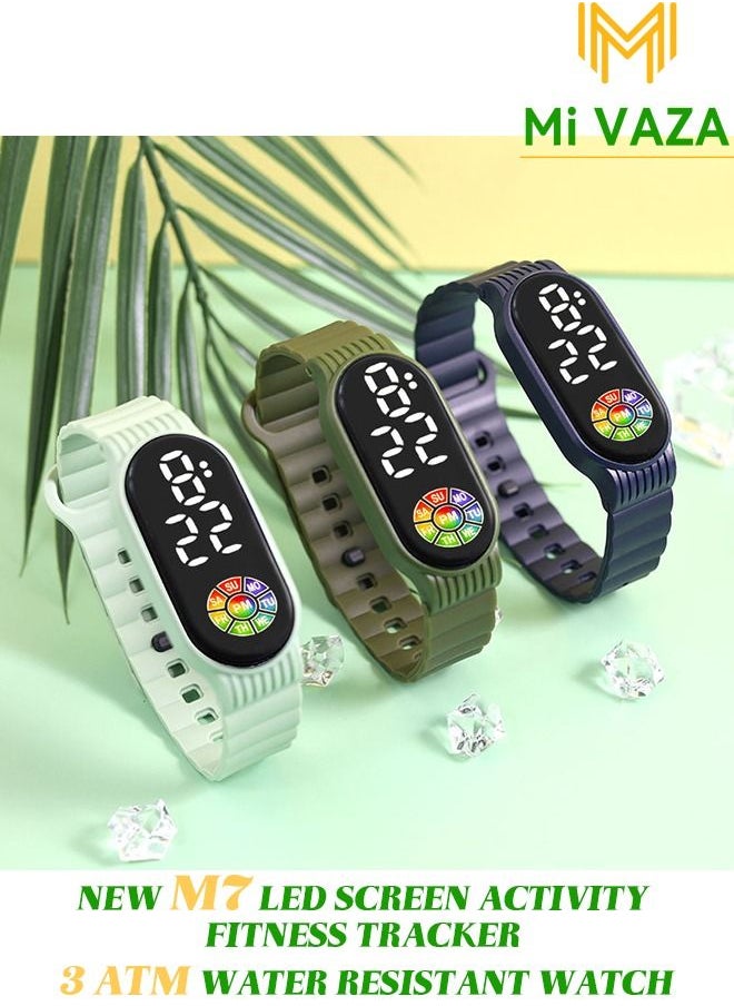 Mi VAZA - NEW M7 LED DISPLAY ACTIVITY FITNESS TRACKER-DIGITAL ELECTRONIC-3 ATM WATER RESISTANT WATCH-OUTDOOR WATERPROOF  WATCH FOR KIDS - Image 1
