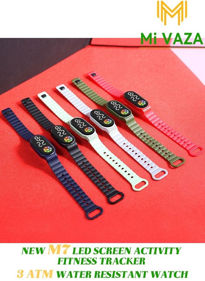 Mi VAZA - NEW M7 LED DISPLAY ACTIVITY FITNESS TRACKER-DIGITAL ELECTRONIC-3 ATM WATER RESISTANT WATCH-OUTDOOR WATERPROOF  WATCH FOR KIDS - Image 1