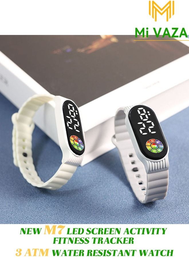 Mi VAZA - NEW M7 LED DISPLAY ACTIVITY FITNESS TRACKER-DIGITAL ELECTRONIC-3 ATM WATER RESISTANT WATCH-OUTDOOR WATERPROOF  WATCH FOR KIDS - Image 1