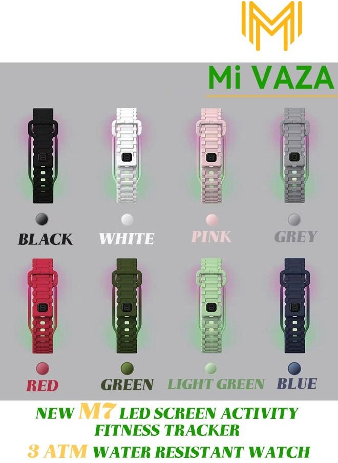 Mi VAZA - NEW M7 LED DISPLAY ACTIVITY FITNESS TRACKER-DIGITAL ELECTRONIC-3 ATM WATER RESISTANT WATCH-OUTDOOR WATERPROOF  WATCH FOR KIDS - Image 1