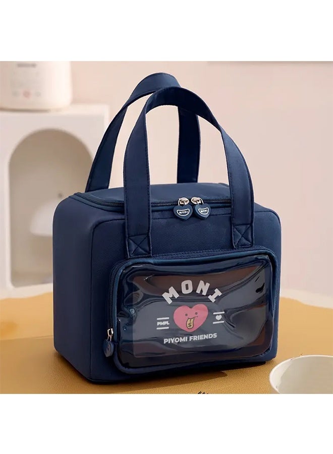 RollsTimi  Large Capacity Lunch Bag, Portable Insulated Lunch Bag, Lunch Box Bag with Zipper, Multi-Function Polyester Durable Lunch Box Bag, Multi-Color Solid Leak-Proof Ice Bag,Blue - Image 5