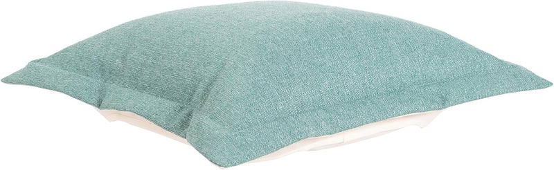 Howard Elliott Collection Square Puff Ottoman Cushion Pillow Replacement Cover Exclusively Made for Howard Elliott Patio Puff Ottoman Furnitures, 100% Polyurethane Fabric Cover, Sterling Breeze - Image 1
