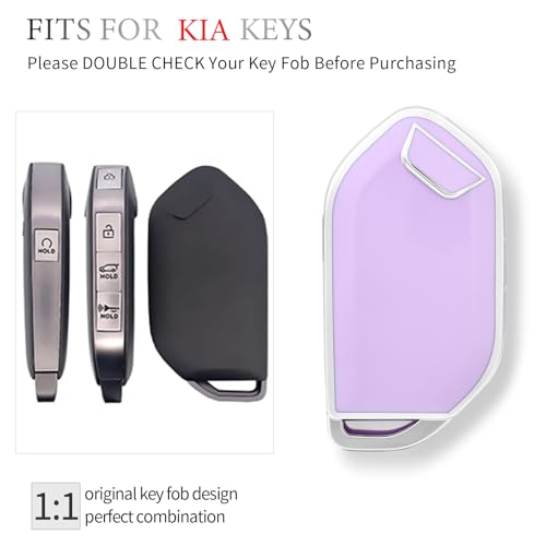 OFFCURVE غطاء مفتاح OFFCURVE لكيا - غطاء حامل مفتاح خاص لكيا تيلورايد وسورينتو 2023 2024 - ملحقات مفتاح ذكي، بنفسجي - Image 2