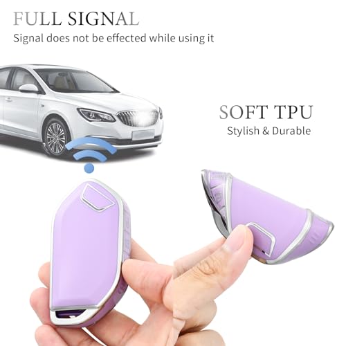 OFFCURVE غطاء مفتاح OFFCURVE لكيا - غطاء حامل مفتاح خاص لكيا تيلورايد وسورينتو 2023 2024 - ملحقات مفتاح ذكي، بنفسجي - Image 5